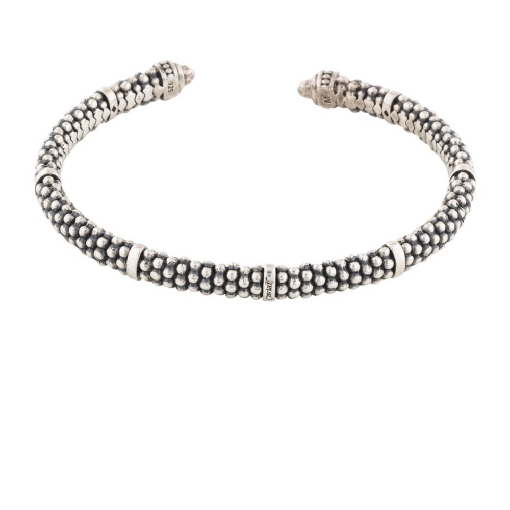 LAGOS 
Mini torque Caviar beaded Cuff